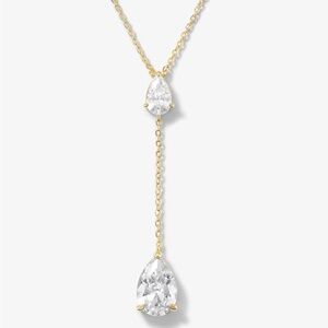 💜Melinda Maria Gold Necklace with Clear Pendants